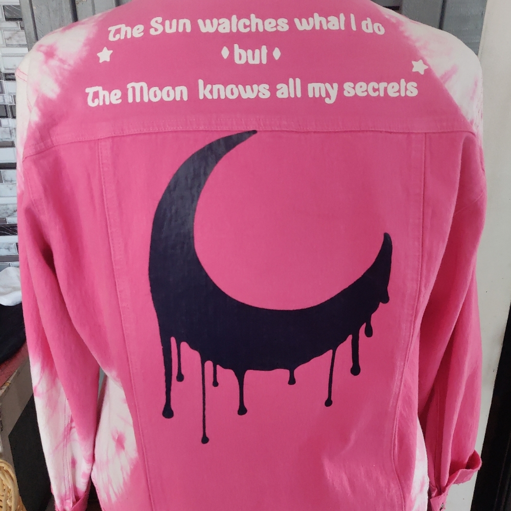 Customized Pink Tie Dye Jacket XL
